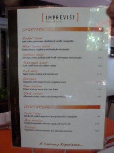 Imprevist menu
