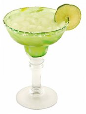 Margarita glass with lime